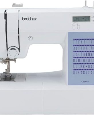CS5055 Computerized Sewing Machine, 60 Built-in Stitches, LCD Display, 7 Included Feet, White