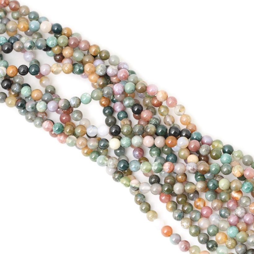 60PCS 6mm Natural Indian Agate Gemstone Round Loose Beads for Jewelry Making DIY 1 Strand 15" - Image 4