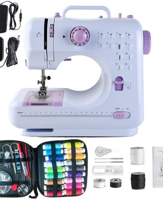 Home Mini Sewing Machine for Beginners, Small Sewing Machines 12 Built-in Stitches with Reverse Sewing,Portable Sewing Machines with 27pc Accessory