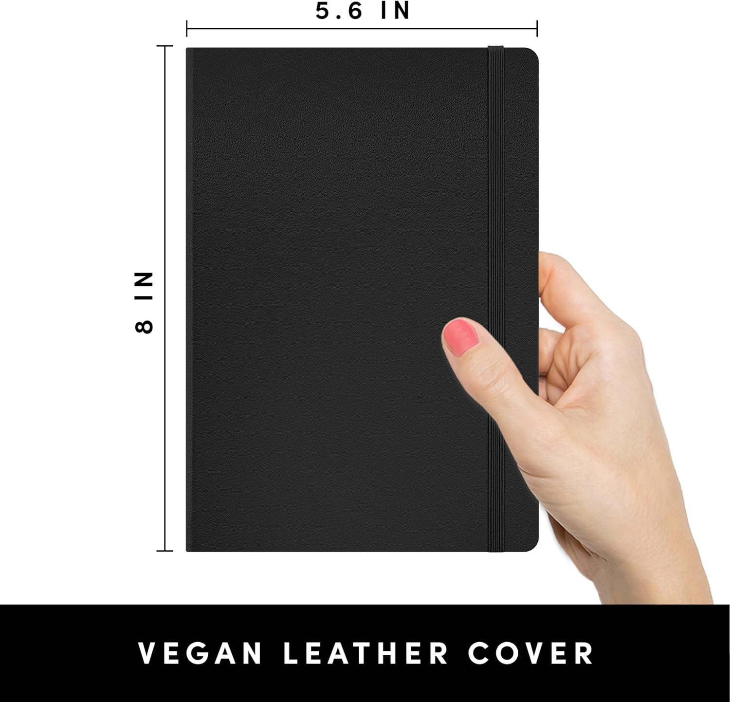 PAPERAGE Blank Journal Notebook, (Black), 160 Pages, Medium 5.6 in x 8 in - 100 GSM Thick Paper – Hardcover Journaling Notebook for Work, School, Note Taking or Sketching - Image 2