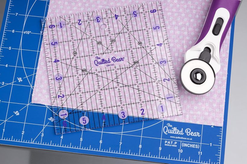 The Quilted Bear Quilting Rulers - Transparent Acrylic Non Slip Quilting, Patchwork & Sewing Ruler with Clear Black Lines & 30, 45 & 60 Degree Angles (4" x 4") - Image 7